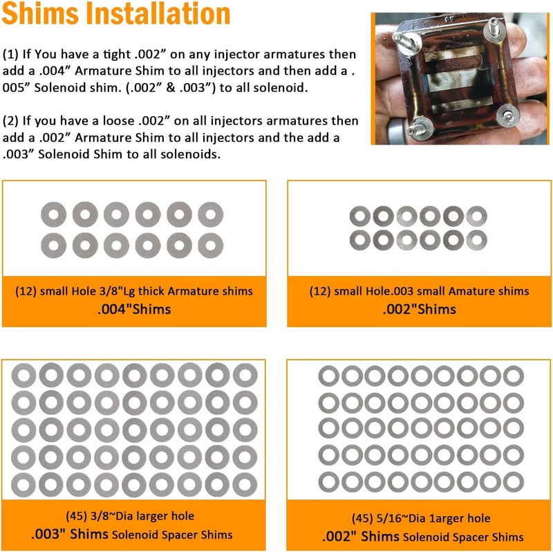USSKYBOY Injector Tune Up Shim Kit fit for Powerstroke 7.3L 94-03 with Special Tools（1 set） - Image 4